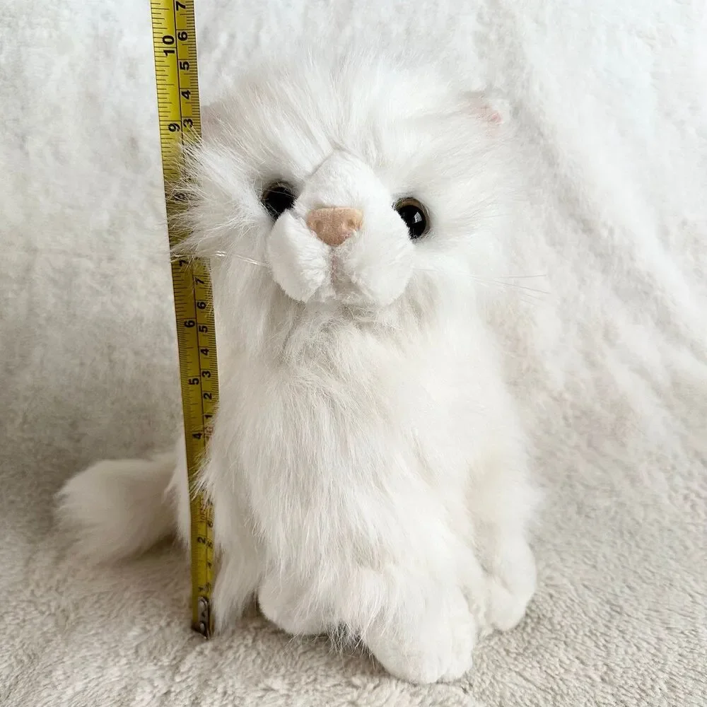 Walmart White Persian Cat Kitten 10” Realistic Plush Stuffed Animal Vintage Toy